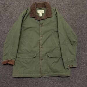 LL Bean Men's Chore Jacket VTG Sherpa Fleece Lined Barn Coat Canvas XL EUC